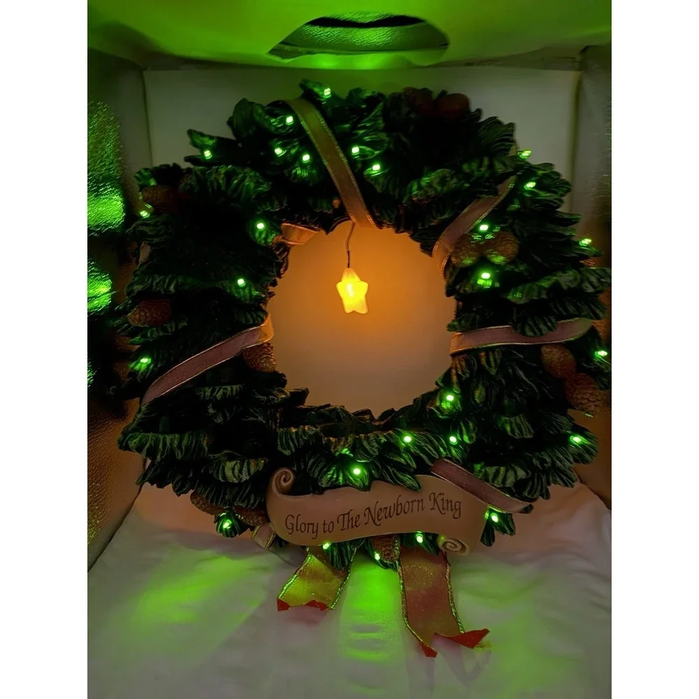 Hummel Goebel Glory To The Newborn KING Lighted Ceramic Nativity Wreath READ